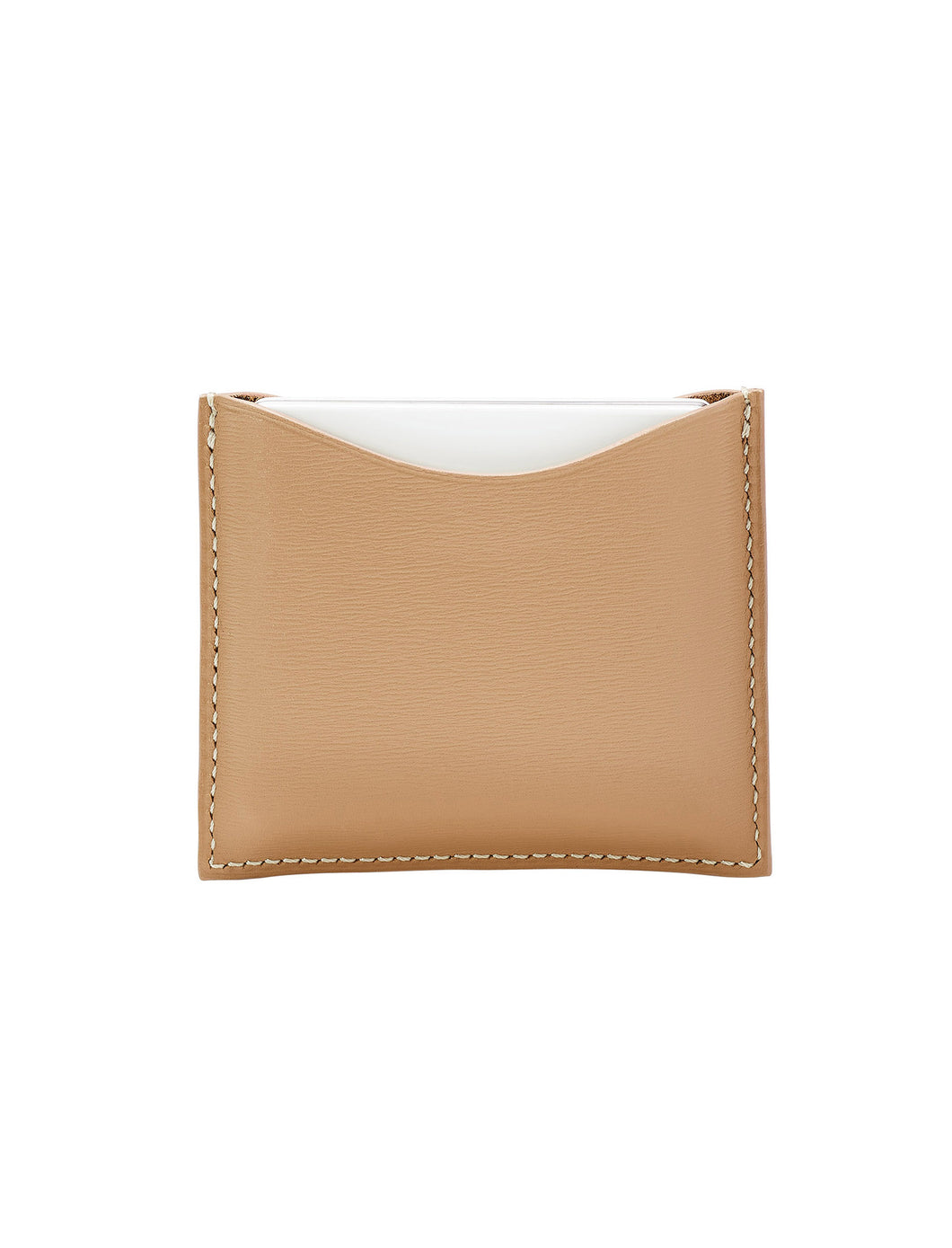 Camel Fine Leather Refillable Compact Case