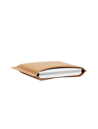 Camel Fine Leather Refillable Compact Case
