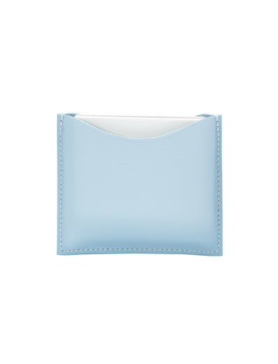 Blue Fine Leather Refillable Compact Case