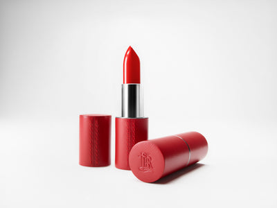 Red Fine Leather Refillable Lipstick Case - La Bouche Rouge - Victoria Roggio Beauty