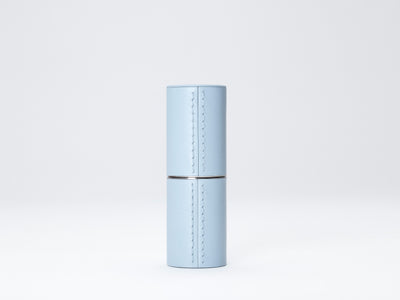 Blue Fine Leather Refillable Lipstick Case
