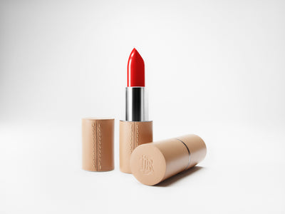 Camel Fine Leather Refillable Lipstick Case - La Bouche Rouge - Victoria Roggio Beauty