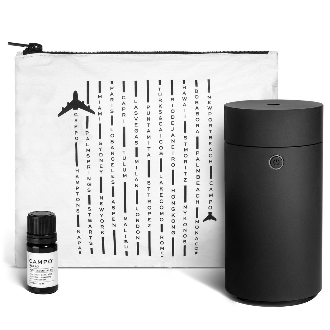 RELAX Travel Diffuser Kit - MATTE BLACK Travel Diffuser & RELAX Pure Essential Oil