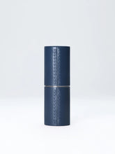 Load image into Gallery viewer, Navy Blue Fine Leather Refillable Lipstick Case
