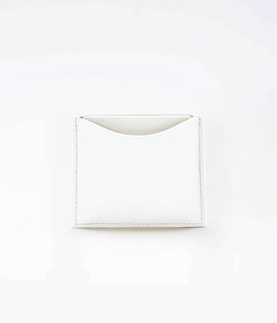 White Fine Leather Refillable Compact Case